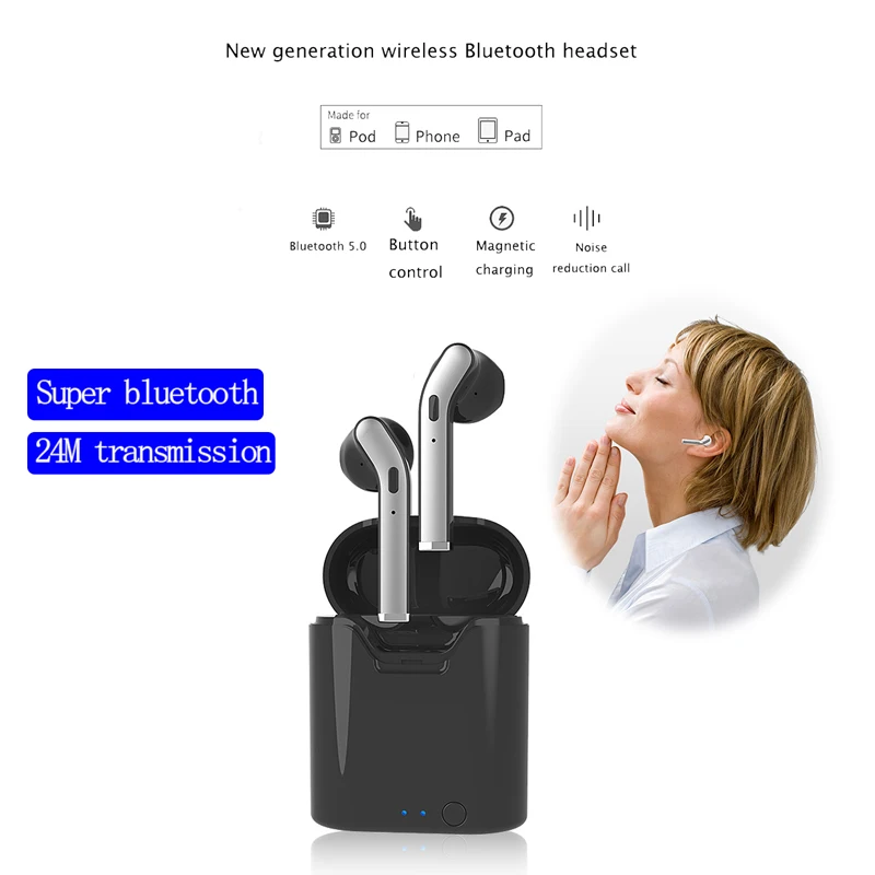 

H17T Bluetooth5.0 Wireless Earphone TWS Earbuds BT5.0 Hi-Fi Stereo Sound Headset Mini Earphone with Charging Case for Smartphone