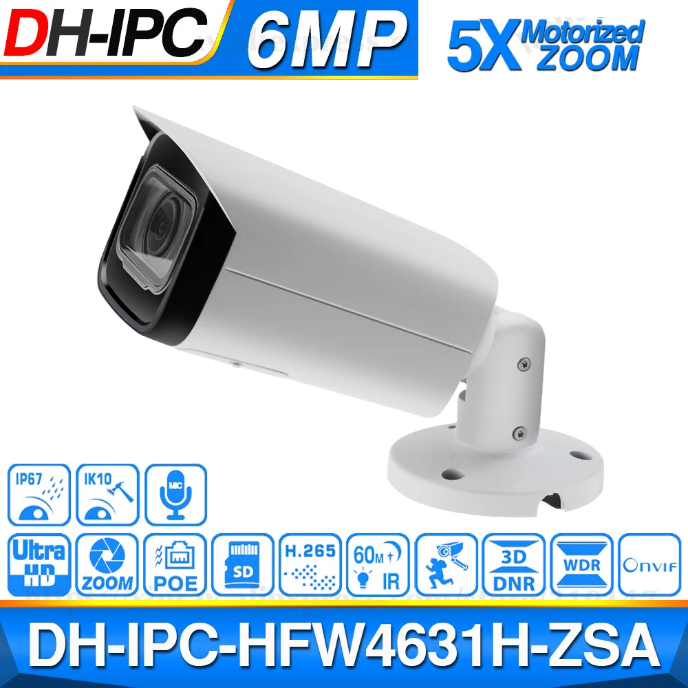Dahua IPC HFW4631H ZSA 6MP IP камера Обновление от HFW4431R Z Встроенный микрофон слот карты Micro SD 5X