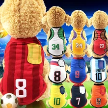 Camiseta del Jersey del perro del equipo nacional de fútbol camiseta del animal doméstico camisas chaleco para perro cachorro de ropa para mascotas ropa de disfraz para perros y gatos masculinos femeninos(China)