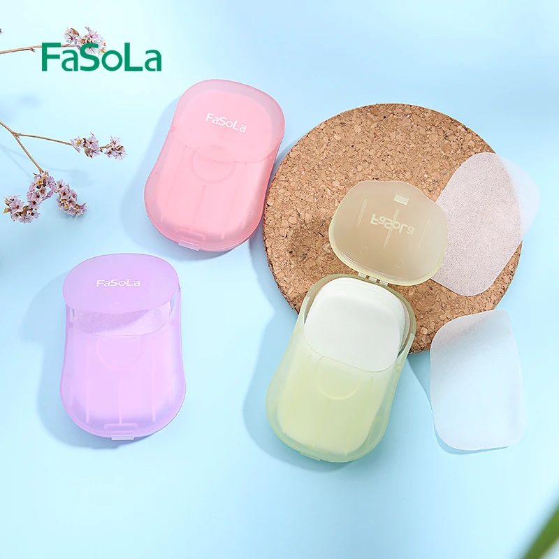 

50 pcs/box Portable Disposable Soap Tablets Travel Foaming Soap Paper Washing Hand Bathroom Accessories