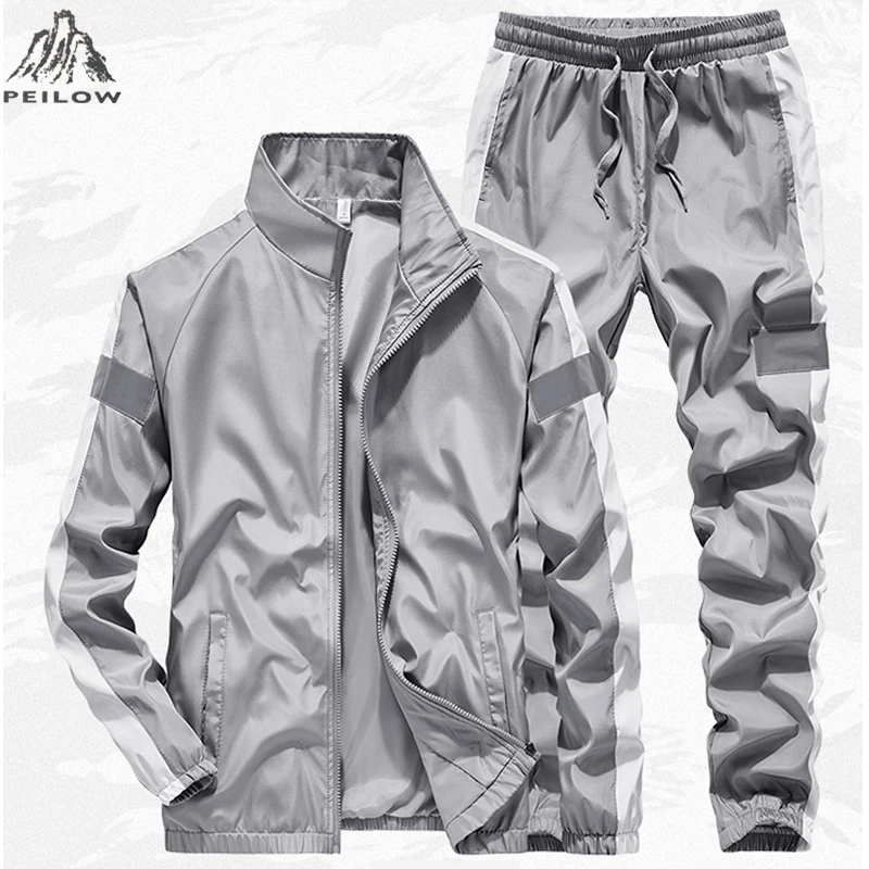 Nuova Tuta Da Uomo A Due Pezzi Set Abbigliamento Casual Riflettente Giacca  + pantaloni Degli Uomini di abbigliamento sportivo Palestra Jogging Tute  Uomo vestito di Pista|Men's Sets| - AliExpress
