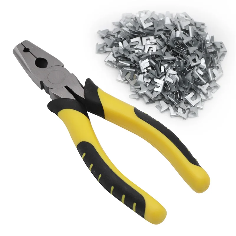 Buckle Pliers With 600 Pcs Iron Buckles Kit For Animal Cages Installation Tools 