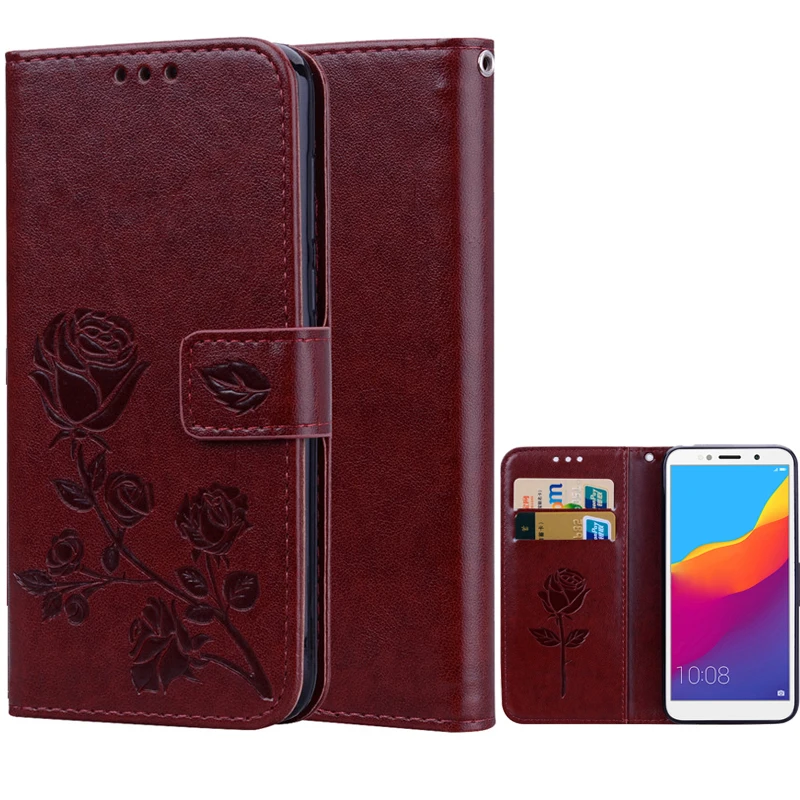 Brown Huawei P20 Коврики 10 20 P8 Lite Y5 Y6 Prime P Smart чехол-портмоне с откидной крышкой на Honor 7A 7C Pro 8A 8S 6X 7X 8X 8 10 9 Lite - Цвет: Brown