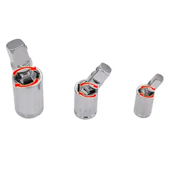 

3pcs 1/4" 3/8" 1/2" Universal Joint Set Ratchet Angle Extension Bar Socket Adapter High Quality Sockets Tool Parts