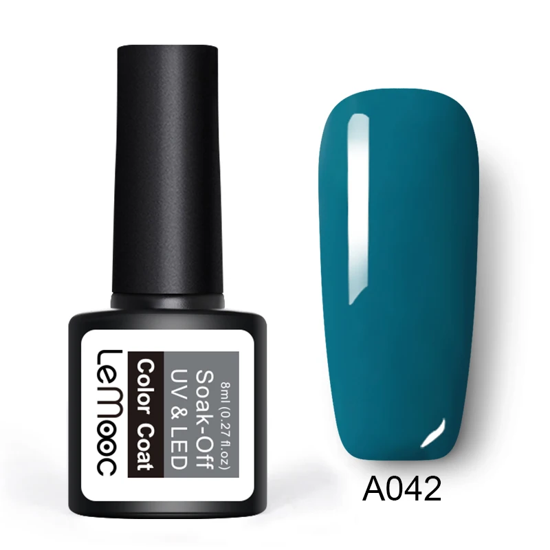 LEMOOC 8 пилка для ногтей гель 229 чистые цвета замочить Полупостоянный УФ лак для ногтей, маникюр DIY лак украшение для маникюра - Цвет: A042