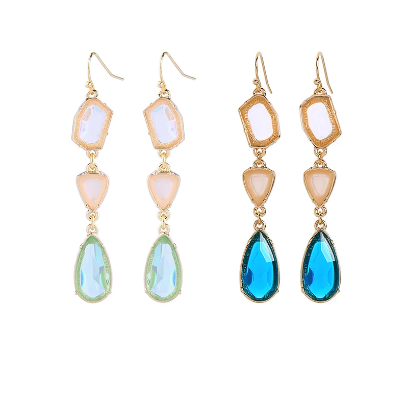 Женские серьги подвески с тремя камнями Циндао Заводская распродажа|earrings