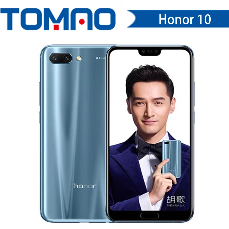 Honor 10 Мобильный телефон honor 10 19:9 полный экран 5,84 дюймов AI камера Восьмиядерный отпечаток пальца ID NFC Android 8,1