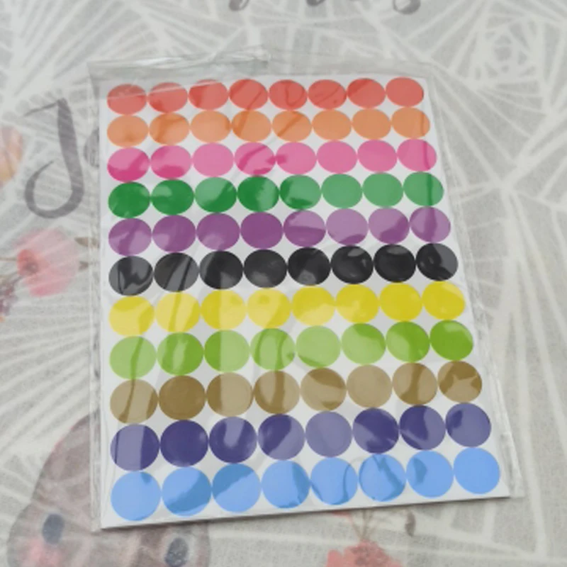 Multi-Size Colored Adhesive Dot Stickers for Packaging and Party Decoration