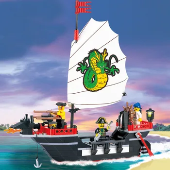 

[Clearance] City Pirate Ship Warship Boat Castle Movie Caribbean Pirates Medieval Building Blocks Figure Toys For Children