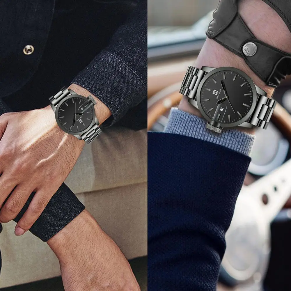 Ben Nevis MilitaryMen Watch Business Waterproof Steel Quartz  WristWatch for Men Husband BoyFriends Calendar Watches Gifts