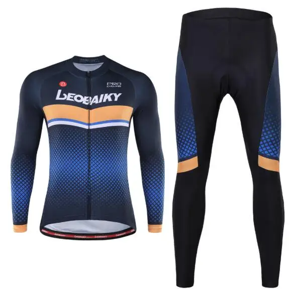 

LEOBAIKY Pro Cycling jersey set men bicycle Roupa Maillo ciclismo long sleeve jersey sets Bike Cycling clothing Riding suit mens