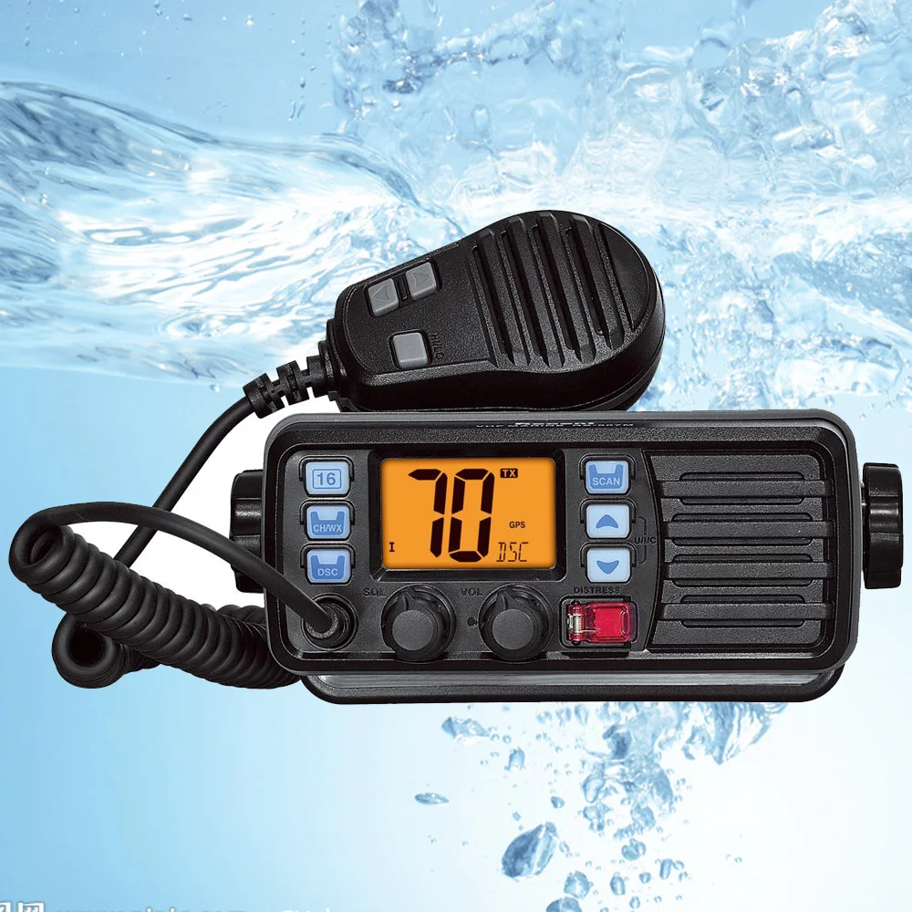 Recent RS-507M VHF Marine Radio With GPS Built In 25W Walkie talkie IP67 Waterproof Mobile Boat VHF Radio Station