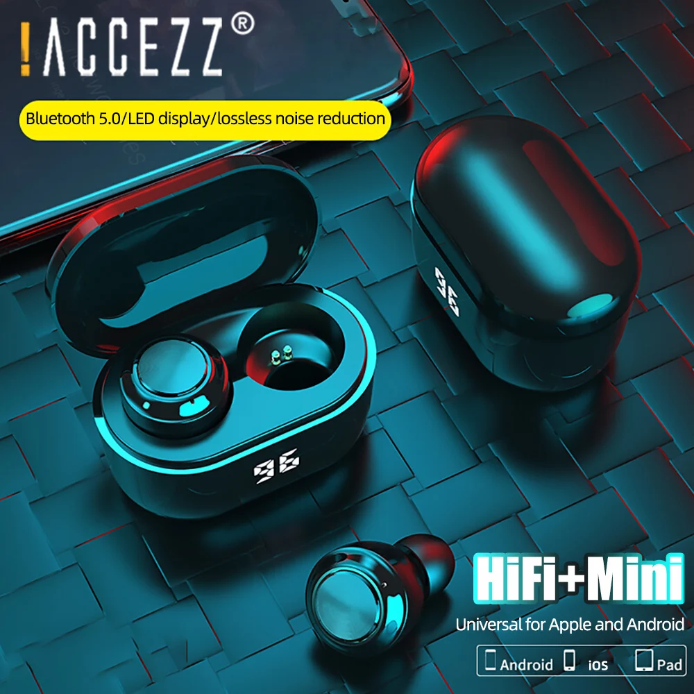  ACCEZZ Mini TWS Wireless Earphone Bluetooth 5 0 IPX4 Waterproof Stereoe Earbuds Micophone Headest 300mAh Sport Gaming Earphones