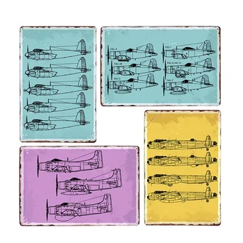 

Aircraft Plaque Metal Vintage Plane Poster Painting Wall Art Crafts Decoration Tin Signs Plate Home Decor 20X30cm