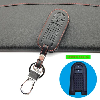 

Fashion Style Leather Car Key Case Wallet For Toyota Daihatsu TANTO LA600S Perodua Smart Keys 2 Buttons Car Key Protection Cover