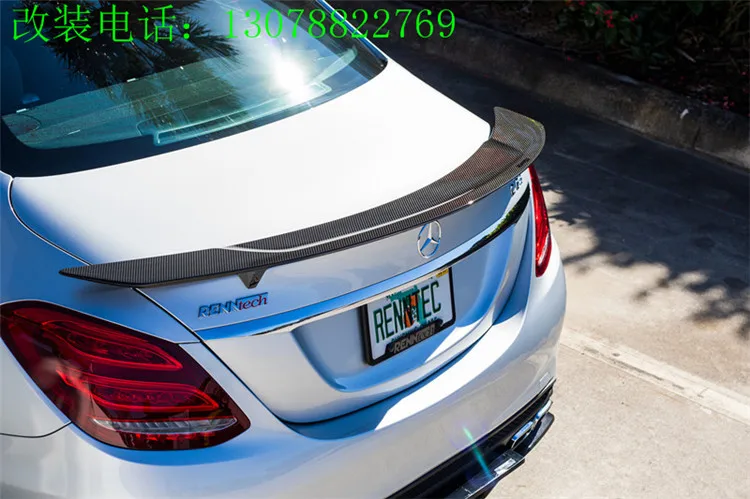 Подходит для Mercedes Benz C class W205 14-17 RENNTECH fin хвост углеродного волокна спойлер крыло