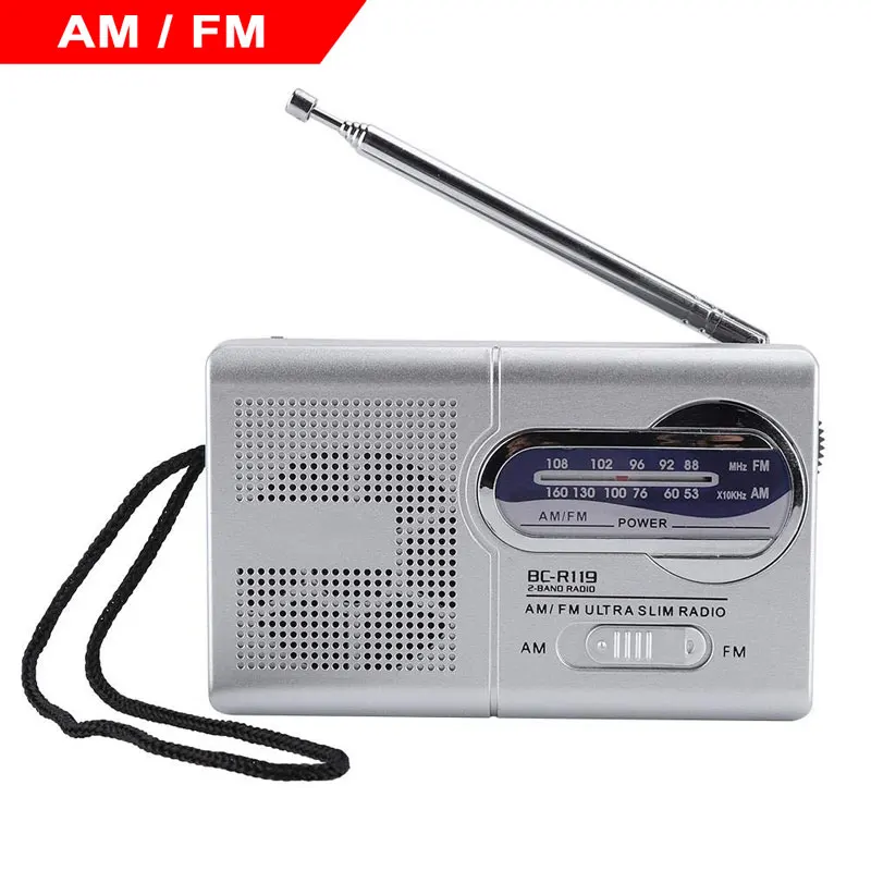 Портативный fm-радио с питанием от аккумулятора на открытом воздухе спортивная погода Мини карманный AM/FM Динамик Приемник с телескопической антенной транзистор - Цвет: BC-119 Radio