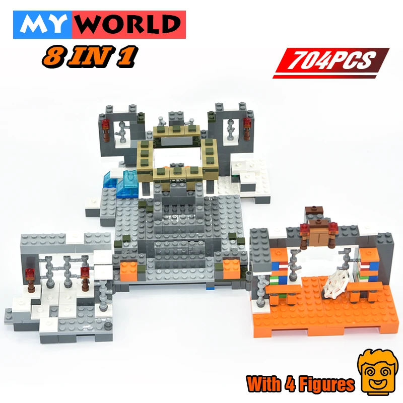

2020 New Building Blocks Sets Compatible with Legoing The Skull Arena The Illager Raid Base Adventure Bricks Toys for Children