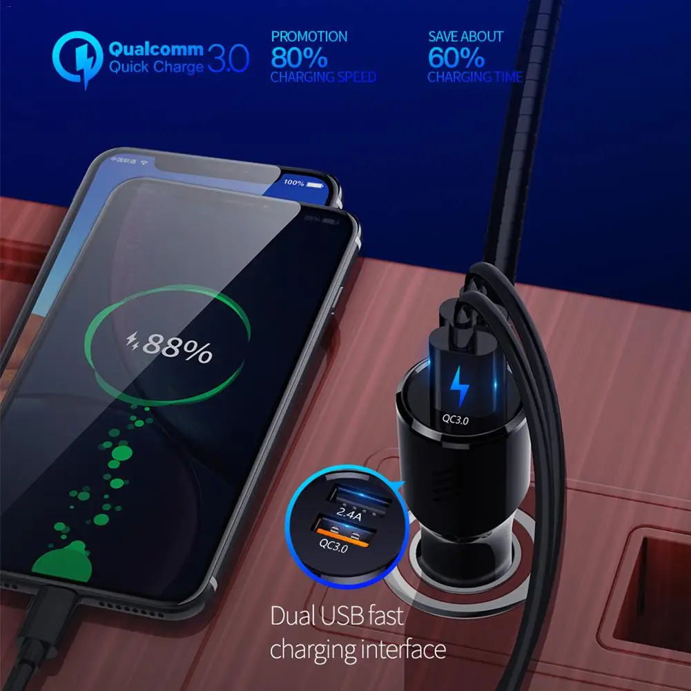 Автомобильный fm-передатчик Pantalla A цветной Bluetooth 5,0 беспроводной модулятор Mp3 плеер QC 3,0 двойной USB зарядное устройство Голосовая передача