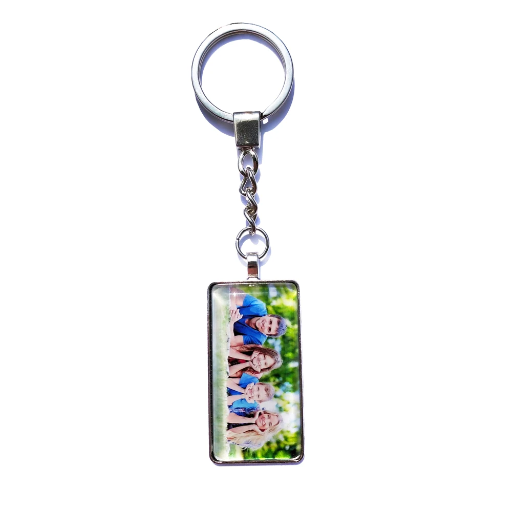 

Personalized Baby Name Weight Custom Photo Keychain Single Side Pendants of Kids Mama Costumized Rectangle Gift for Family