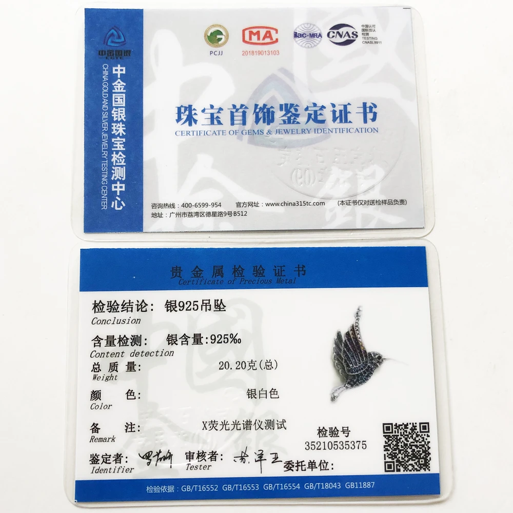 Pendant Colourful Hummingbird,2020 Brand New Cute Fashion Jewelry Europe Bijoux 925 Sterling Silver Lightness Gift For Woman - Image 6