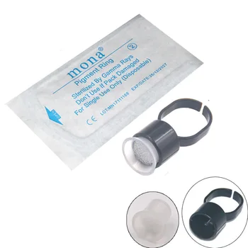 

Tattoo supply microblading tattoo ink cup disposable pigment ring cap holder cotainer with sponge for tattoo ink