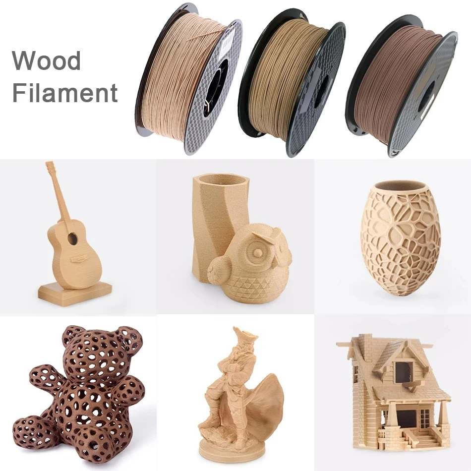 Filamento de Madeira da Impressora do Pla Materiais de Impressão 250g de Madeira de Mogno Cor Fornecer Pla Dropshipping 3d 1.75mm 1kg - 500g - Imagem 3