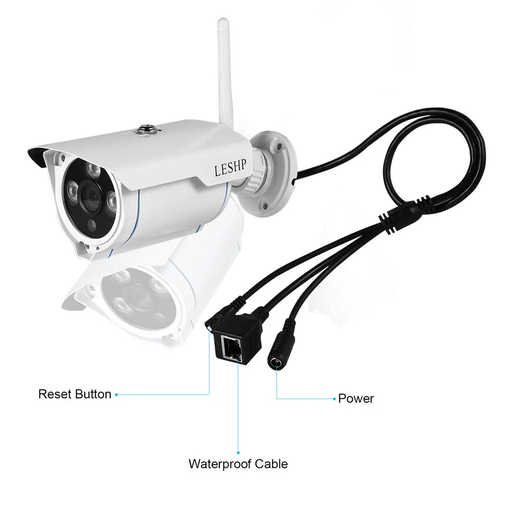 LESHP 1.0MP WIFI Wireless Bullet Security IP Camera Outdoor Waterproof Support Night Vision Motion Detection Smart Alarm Camera