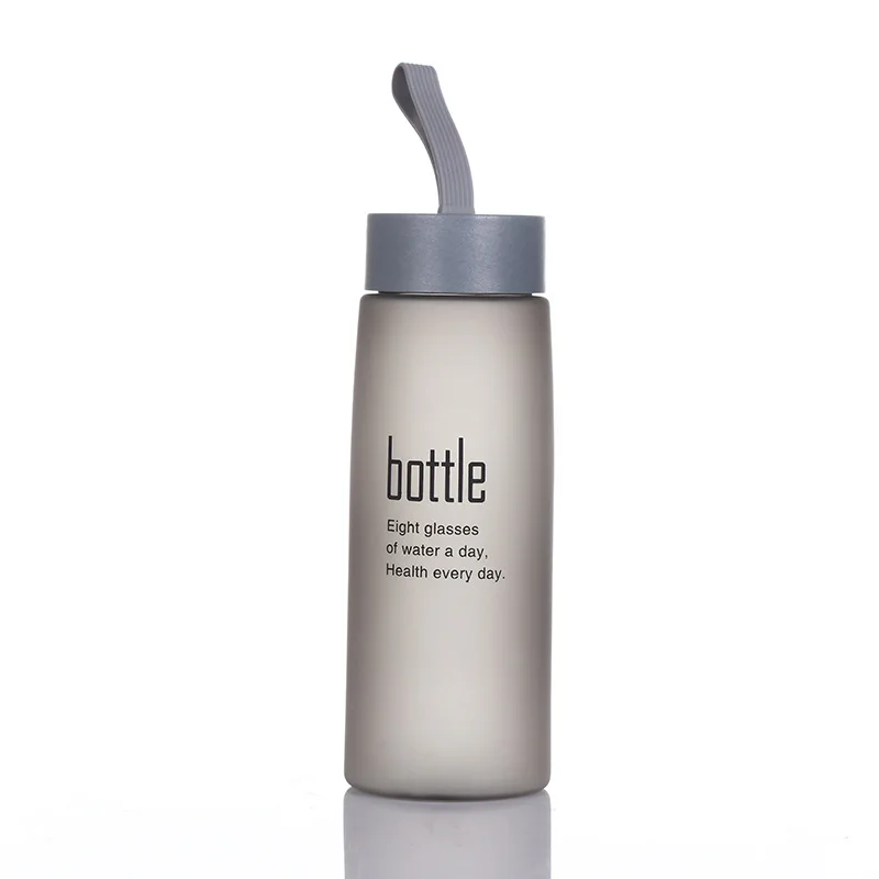 Gray New 520ML Water Bottle Plastic Sport Scrub Leak Proof Drinking My Bottle Portable Fashion Drinkware Tour Bottles for Lovers - Цвет: Gray