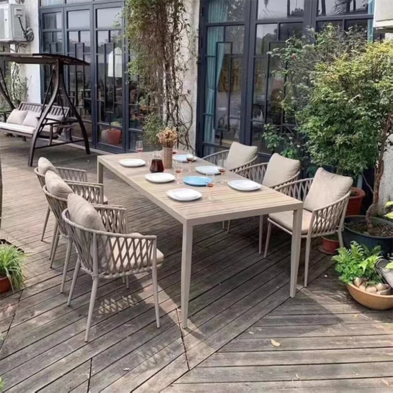 Minimalist Hong Kong Style Small Dining Table And Chair Outdoor Furniture Outside Apartment Villa Garden Terrace Relaxing Chairs