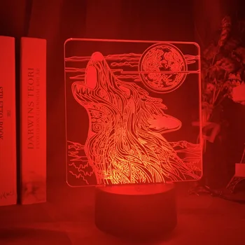 

3d Lamp Animal Wolf Moon Led Color Changing Battery Powered Nightlight for Room Decor Cool Led Night Light Dropshipping 2019