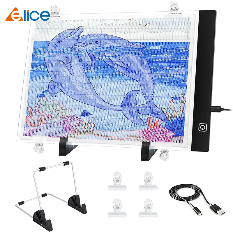 

Elice A4 LED Light Pad Artcraft Tracing Light Box Copy Board Digital Tablets Painting Writing Drawing Tablet Sketching