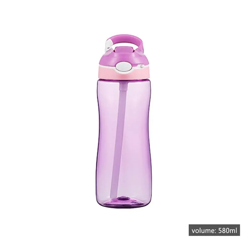 580ml Purple OBR 750 мл Портативный соломы бутылка для воды спортивная на открытом воздухе пить заварки бутылка с ручкой Тритан Герметичная Кружка-шейкер бутылка без добавления бисфенола А - Цвет: 580ml Purple