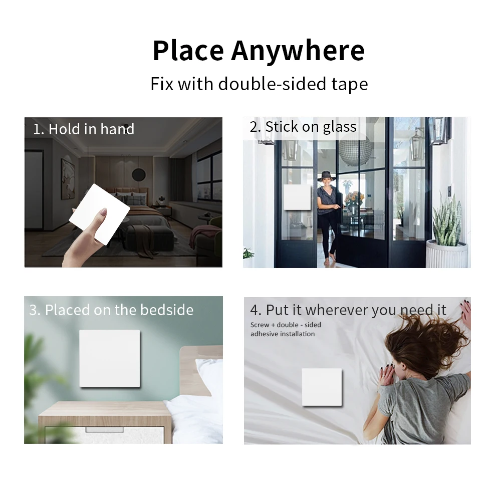Push button switch Wireless self-powered household 220V remote control 1 way 2 way panel without battery Waterproof