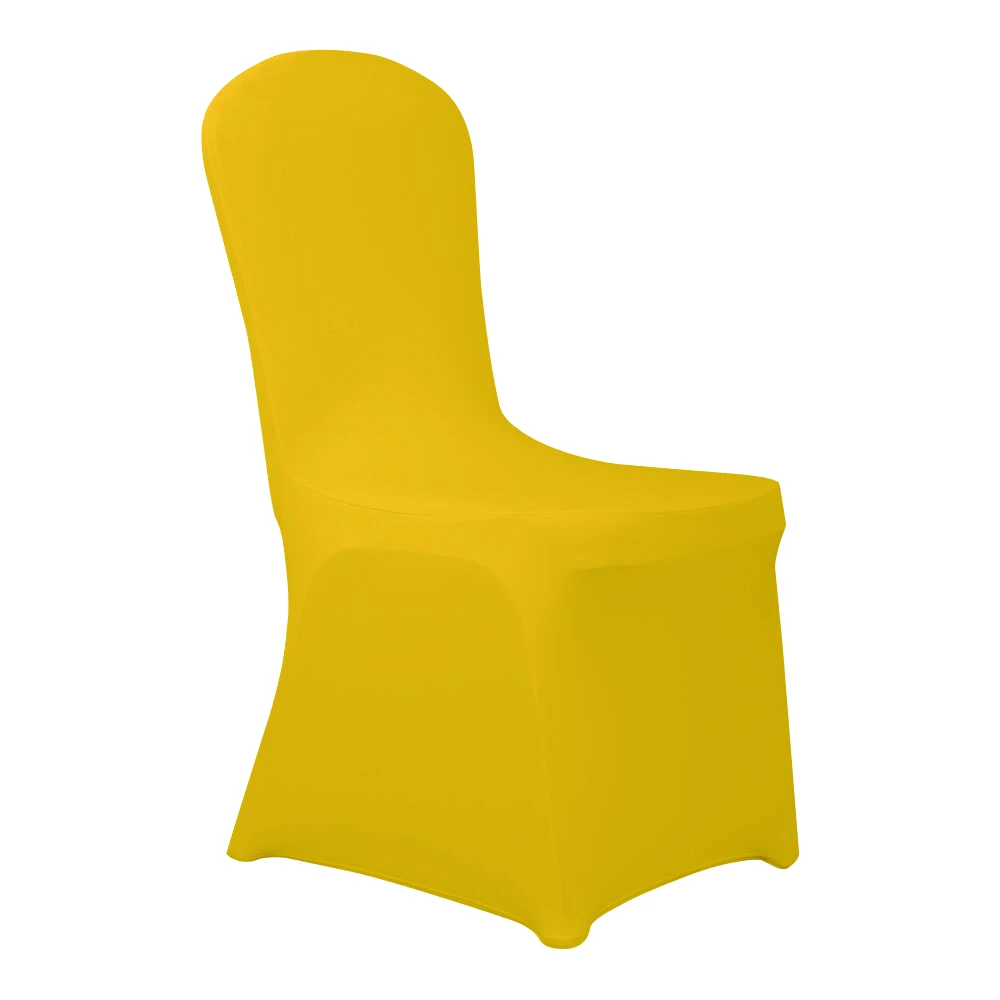 Yellow 100 шт растягивающиеся крытые чехлы на стулья для свадьбы/вечерние универсальные банкетные гостиничные украшения - Цвет: Yellow