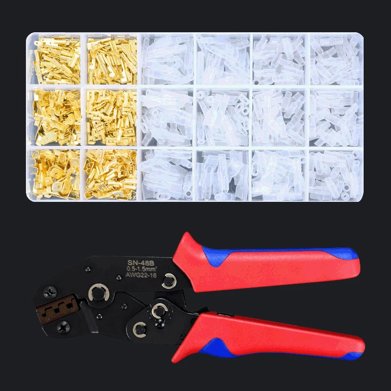 

600 шт., обжимные клещи для проводов 4,8-1, 5 мм2