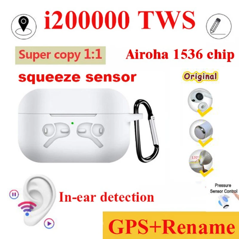 Оригинальные i200000 TWS 1:1 Bluetooth наушники Беспроводная гарнитура Aire 3 Датчик сжатия
