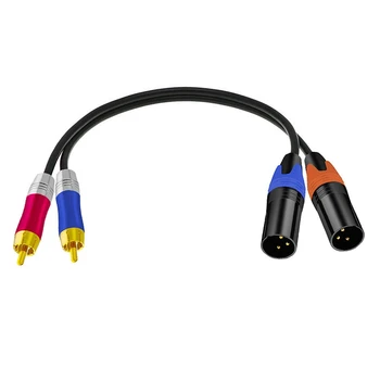 

0.3M XLR Male to Dual RCA Male Patch Cord-2 Core 2-RCA o Cable Four Heads Tuning