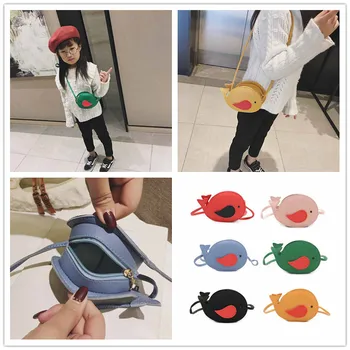 

Spring Summer Autumn Children Mini Animal Design Cross-body Handbag 6 Colors Cute Fashion PU Shoulder Bird Shape Messenger Bag