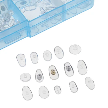 

Eyeglass Nose Pads 150 Pairs Silicone Nose Pads for Eyeglasses Screw on Push in Nosepads with Storage Case