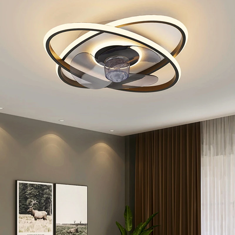 Nordic decorative study led ceiling lamps chandelier fan bedroom ceiling fan with led light and control fans with light