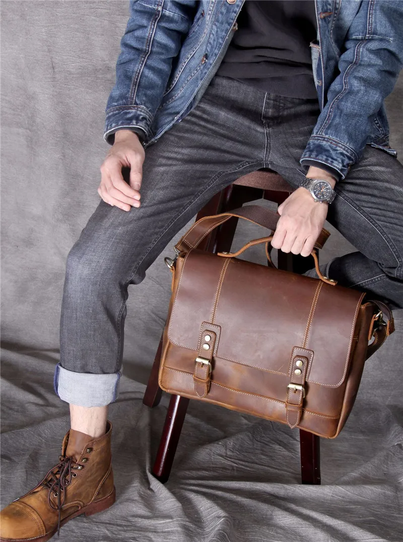 PNDME Повседневная дизайнерская Высококачественная Мужская сумка-портфель из натуральной кожи Модная винтажная воловья сумка для ноутбука