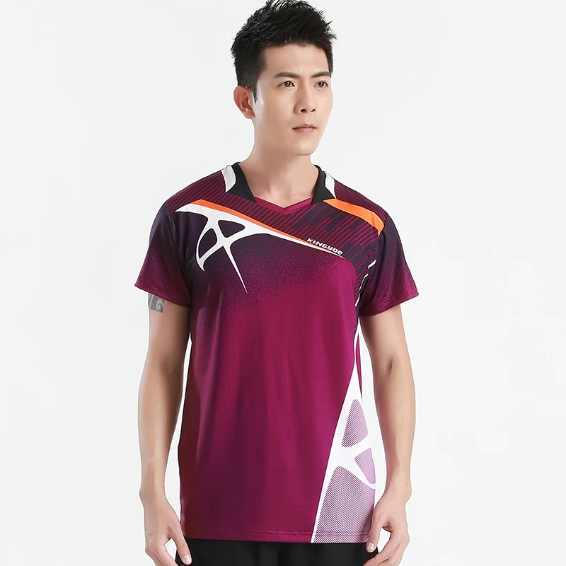 HOWE AO спортивная одежда для бадминтона рубашки женские/мужские футболки рубашки для настольного тенниса быстросохнущая дышащая Спортивная одежда для тренировок - Цвет: Dull red men top