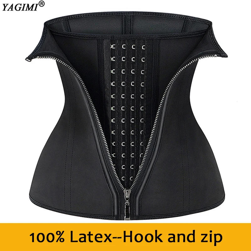 YAGIMI Hook and Zip Waist Trainer 100 Latex Body Cincher Shapers Women