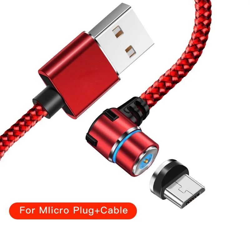 Магнитный usb-кабель для быстрой зарядки на 90 градусов, кабель типа C, магнитный кабель для зарядки и передачи данных, кабель для зарядки Micro USB, кабель для зарядки телефона, игровой кабель, usb-шнур - Цвет: For Micro