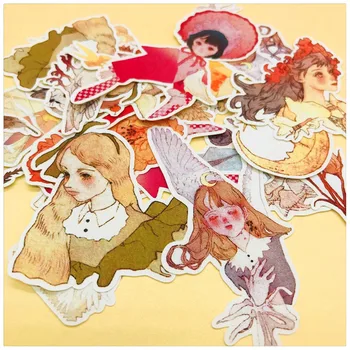 

29pcs Thin Paper Fairy Tales Girl stickers dry glue Notebook Planner Scrapbook DIY aesthetic stickers marvel stationary adesivos