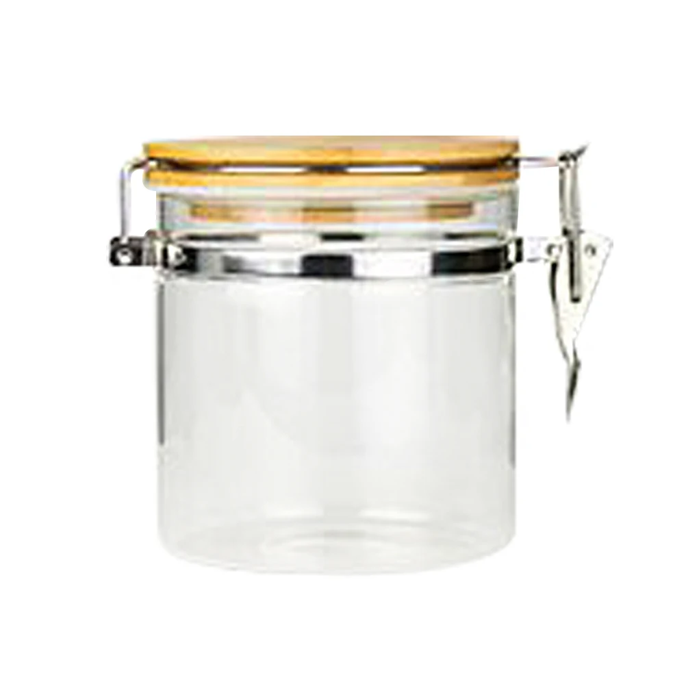 

Airtight Storage Jar with Clip Bamboo Lids Sealed Canister Food Storage Bottles Container for Loose Tea Coffee Bean Sugar Salt