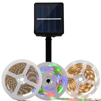 

Solar Powered 5M 150LED Strip Light SMD2835 Flexible Lighting Ribbon Tape 8 Modes Waterproof LED Strip Backlight Garden Decor