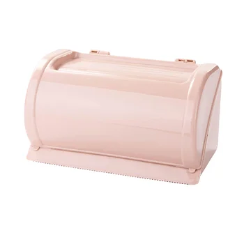 

1PC Toilet Free Punching Tissue Box Waterproof Paper Roll Holder Wall-mounted Bathroom Paper Towel Holder Tissue Organizer Pink