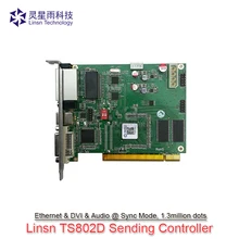 Linsn ts802d rgb cor cheia síncrono led envio cartão de controle suporte max 1.3 milhões led resolução da tela